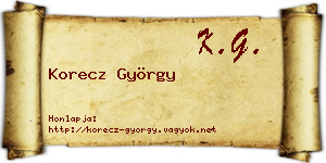 Korecz György névjegykártya