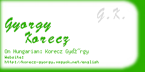 gyorgy korecz business card